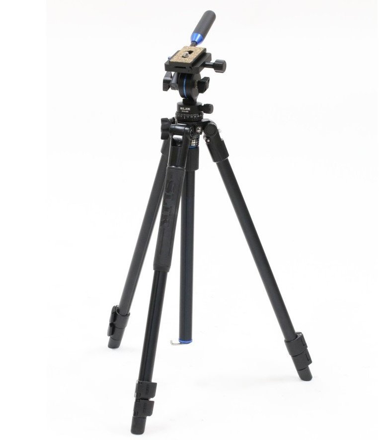 trpode slik pro al 323 de aluminio con rtula de vdeo de dos ejes svh-501