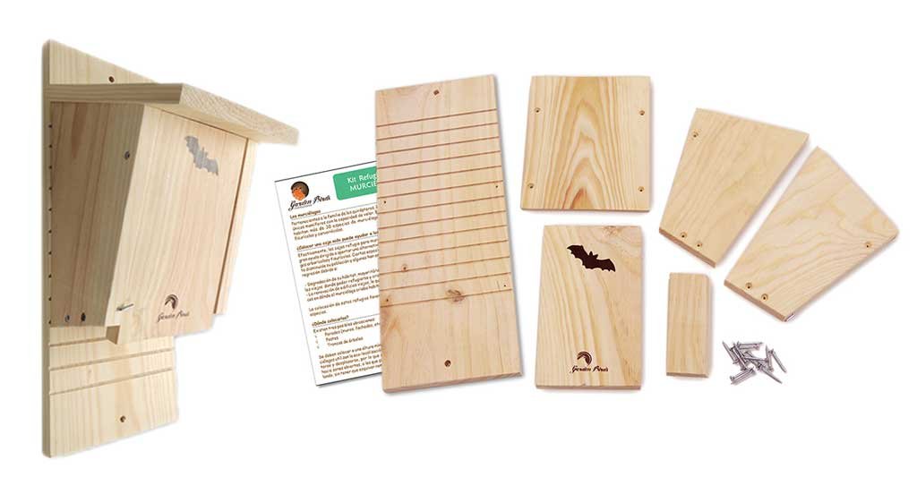caja nido para murcilagos. kit de construccin educativo