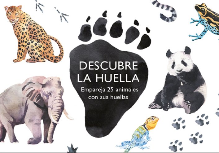 descubre la huella. empareja 25 animales con sus huellas