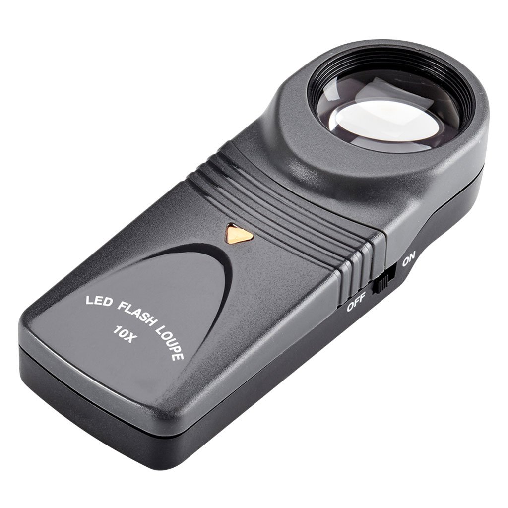 opticron lupa con mango y luz de led 10x/26 mm