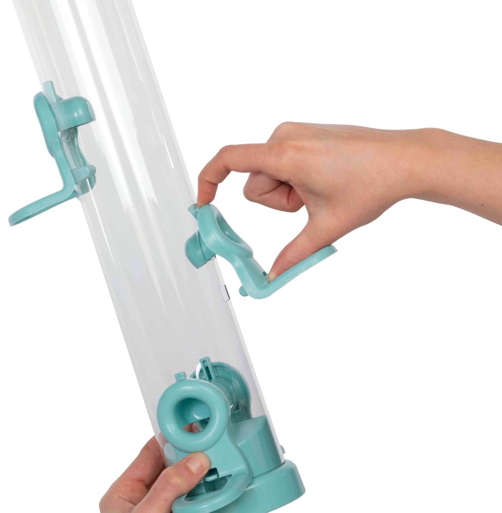 flo-s2b comedero tubular de plstico 4 accesos color aqua