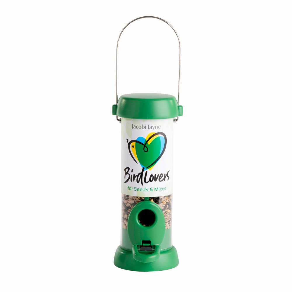 bl2-s1g "bird lovers" comedero tubular para aves silvestres pequeo para mezcla de semillas fcil de limpiar