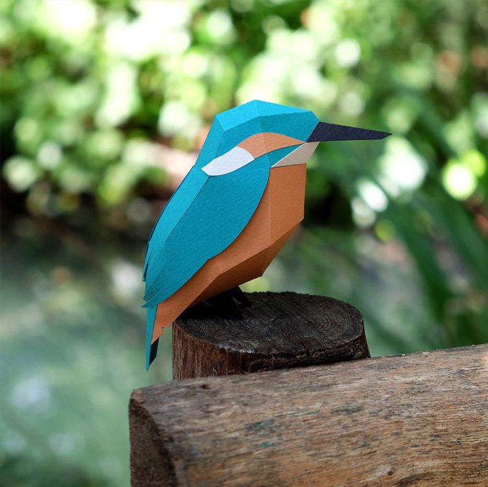 plegopaper- figura recortable de martn pescador (blauet)