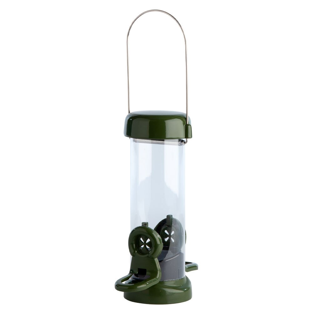 rp3-n1g 'ring pull click' comedero tubular para aves silvestres pequeo para negrillo fcil de limpiar