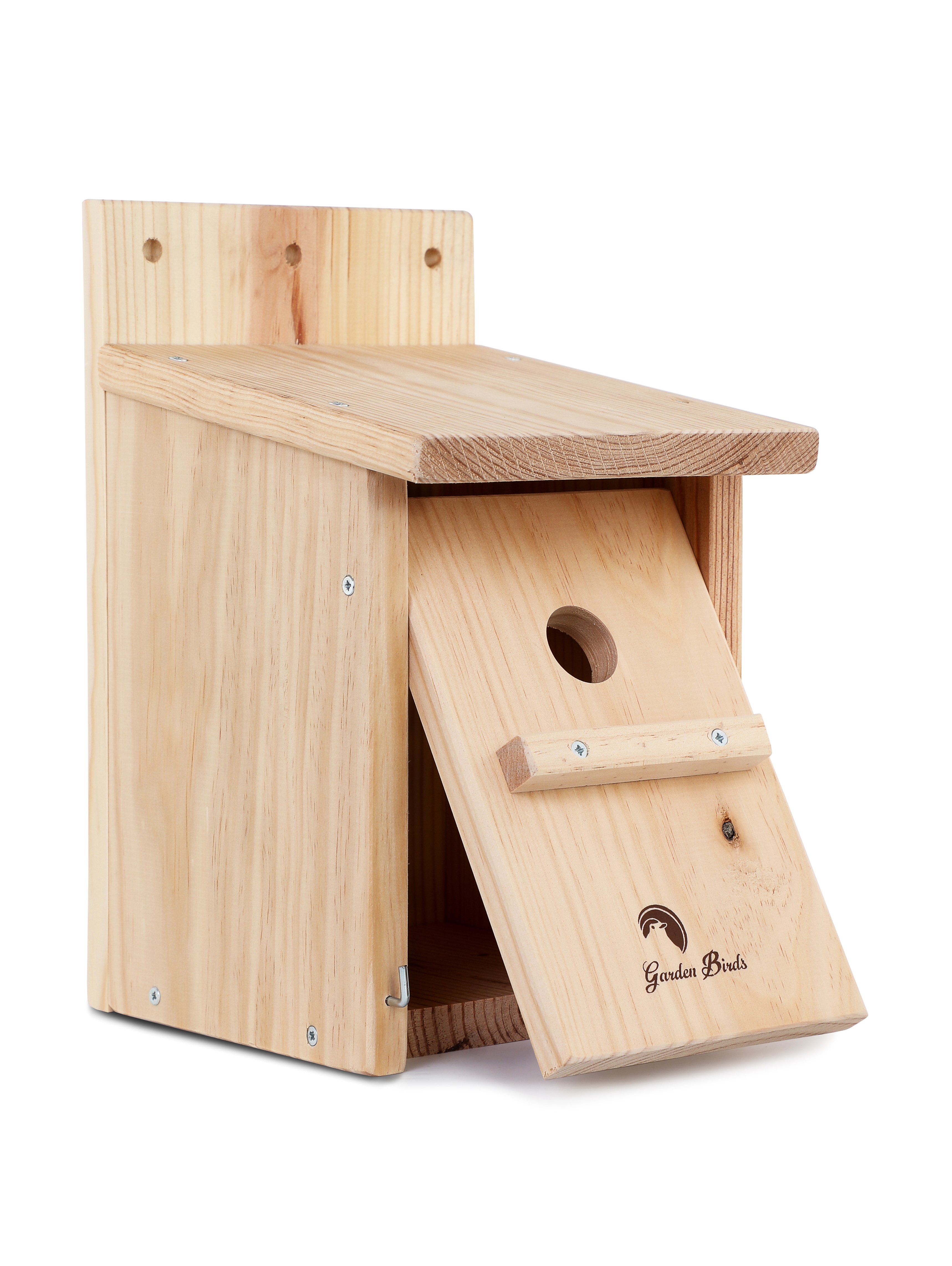 caja nido de madera para pjaros pareada 26mm