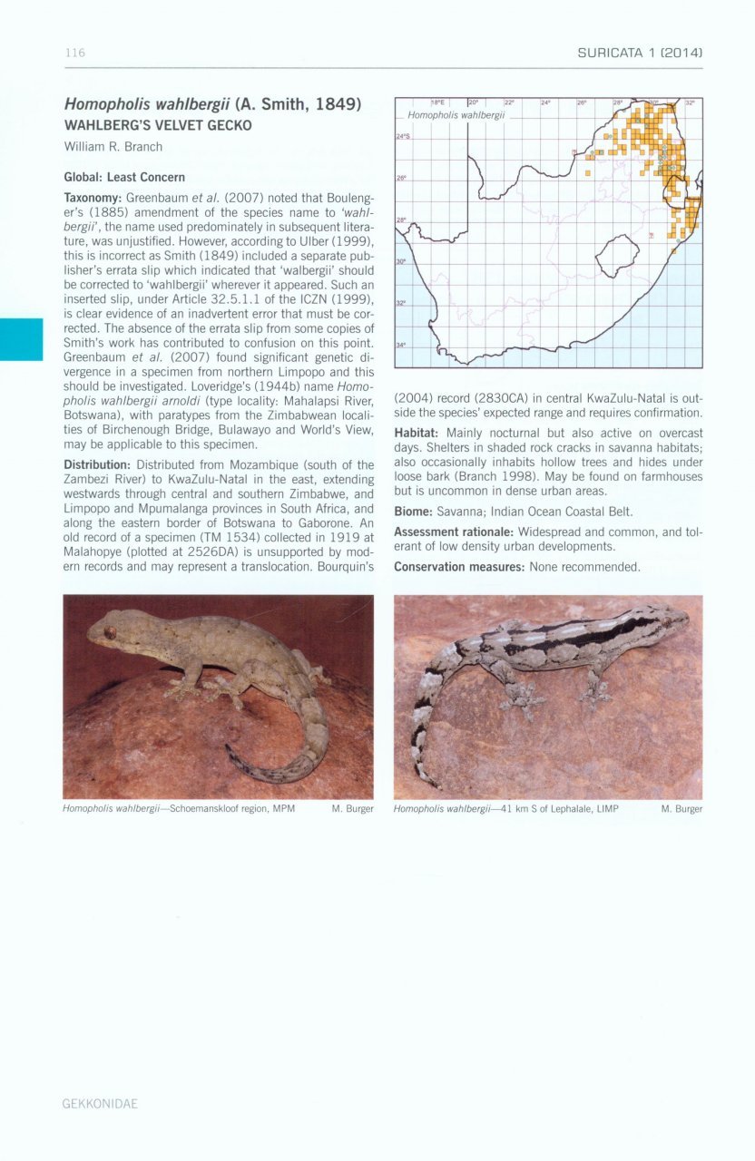 atlas and red list of the reptiles of south africa, lesotho and swaziland
