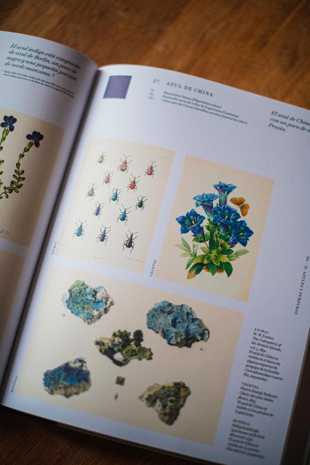 los colores de la naturaleza. atlas cromatico de los reinos animal, vegetal y mineral