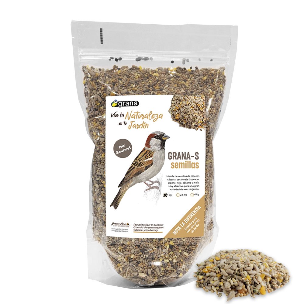 grana-s bolsa de mezcla de semillas con pipa sin cscara. alimento para aves silvestres 1 kg