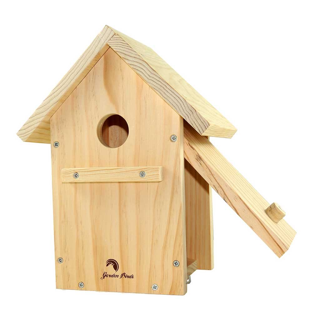 caja nido de madera para pjaros a dos aguas