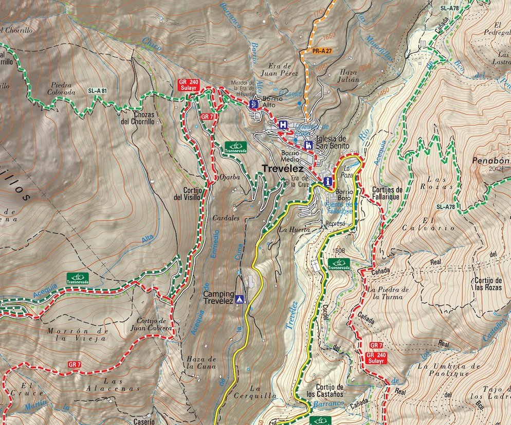 mapa piolet 1:25.000. la alpujarra. valles de lanjarn, poqueira, trevlez y taha de pitres