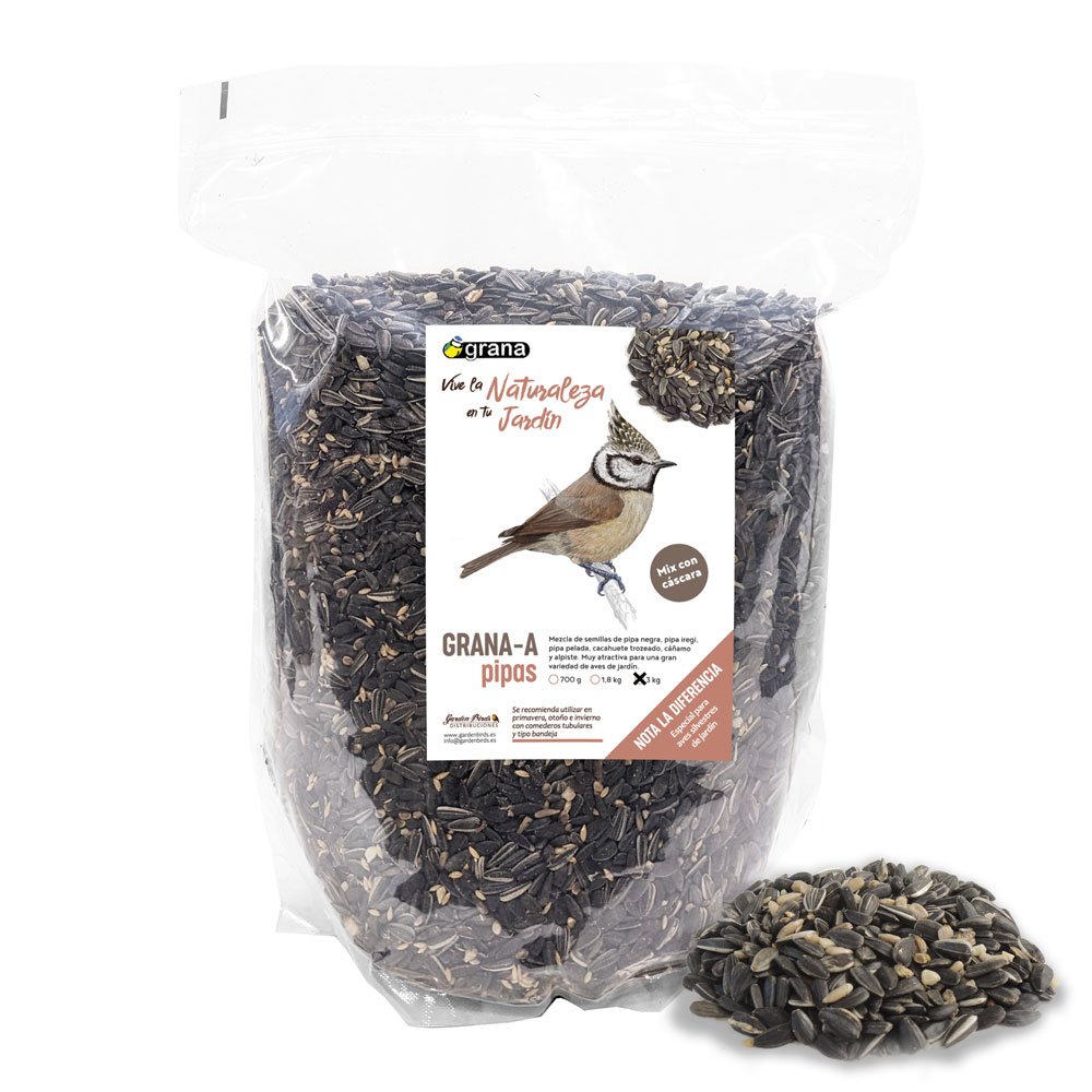 grana-a bolsa de mezcla de semillas con pipa con cscara. alimento para aves silvestres 3 kg