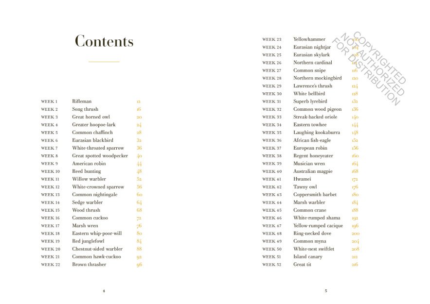 a year of birdsong. 52 stories of songbirds
