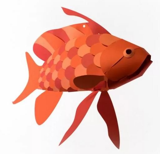 plegopaper- figura recortable anthias anthias (tres colas - forcadella)