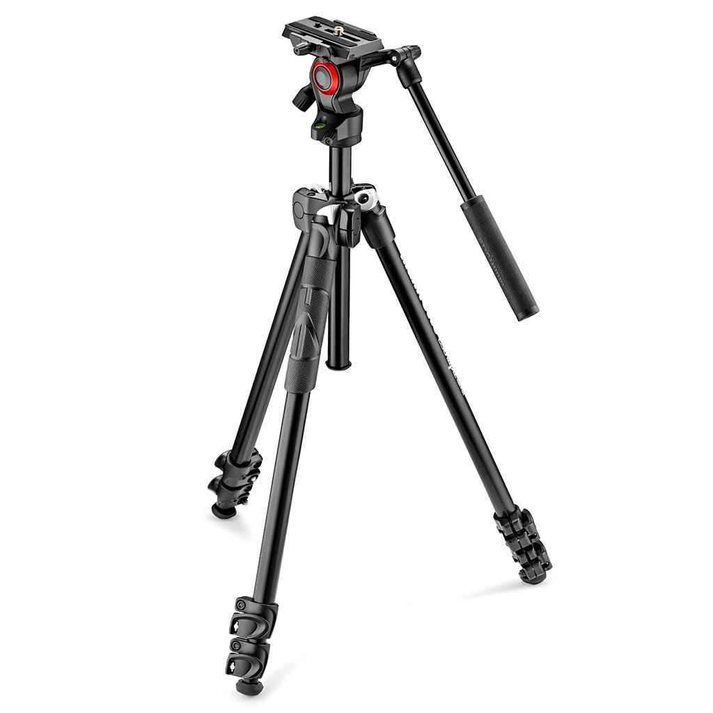 manfrotto kit compuesto por trpode mk290lta3 con rtula vdeo mvh-400ah