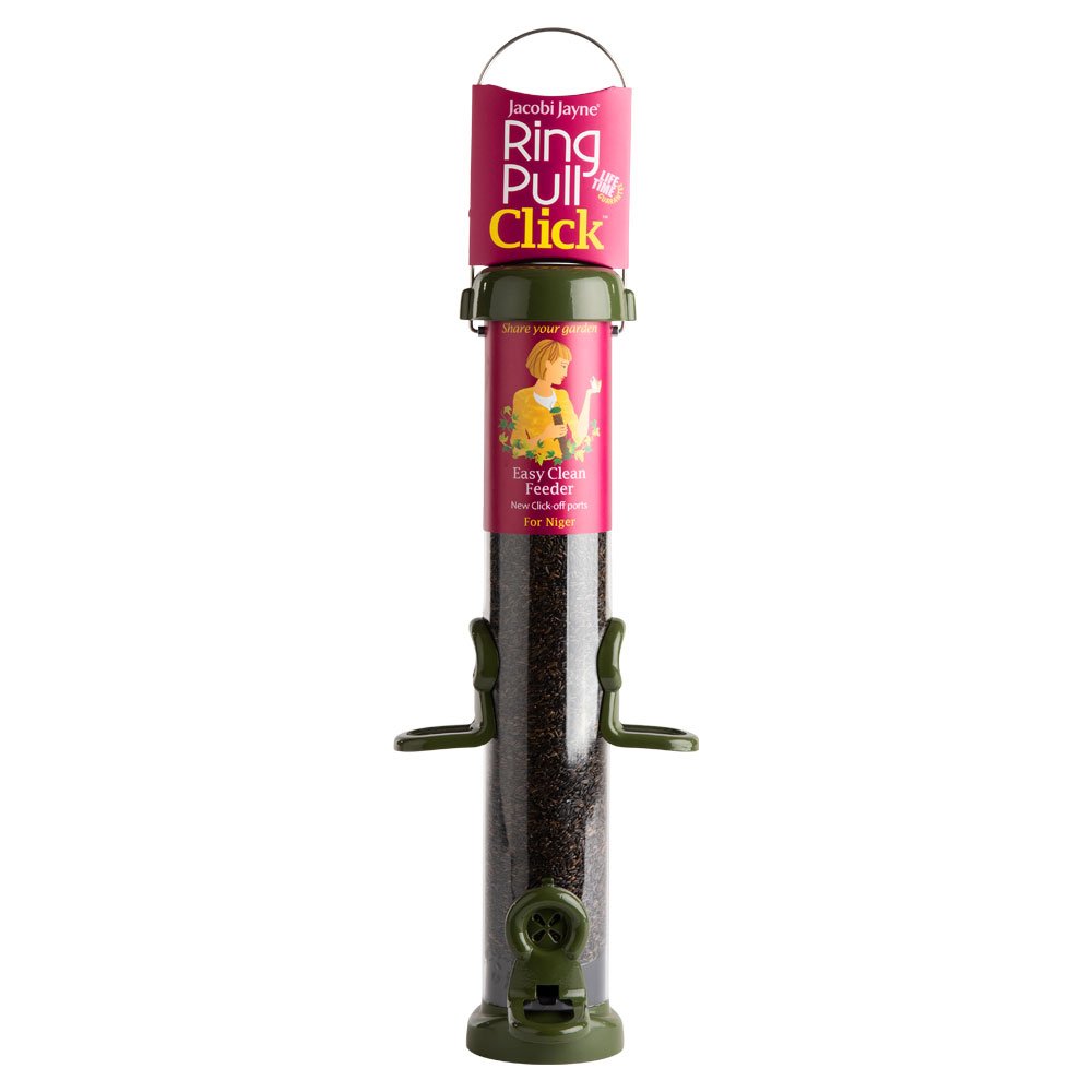 rp3-n2g 'ring pull click' comedero tubular para aves silvestres mediano para negrillo fcil de limpiar