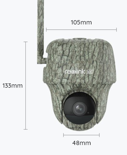 cmara reolink go ranger pt 4k con led negros de luz infrarroja invisible, panel solar, transmisin de foto y vdeo y conexin en directo va 3g/4g con movimiento vertical y horizontal 360