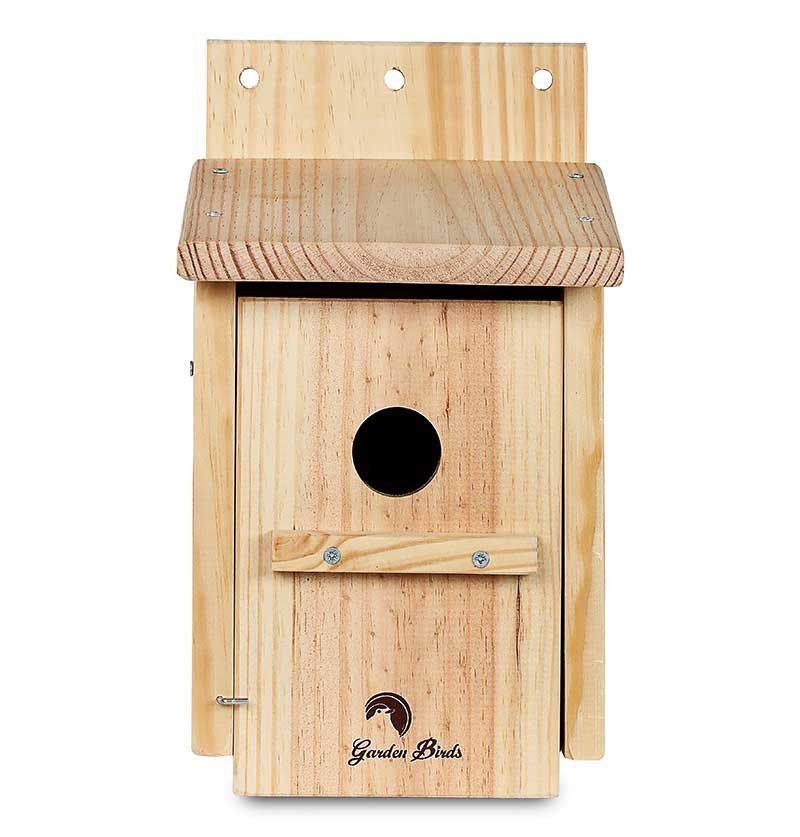 caja nido de madera para pjaros pareada 32mm