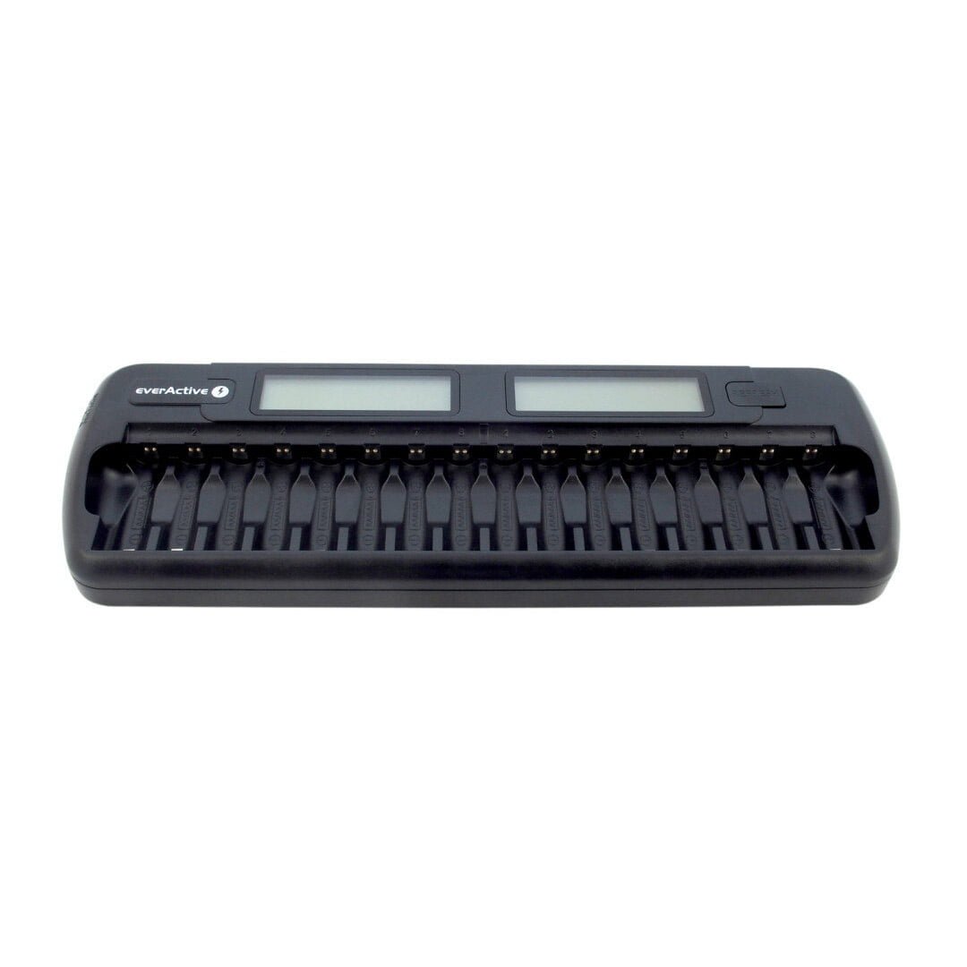 cargador everactive nc1600 para 16 bateras aa o aaa tipo ni-mh o ni-cd