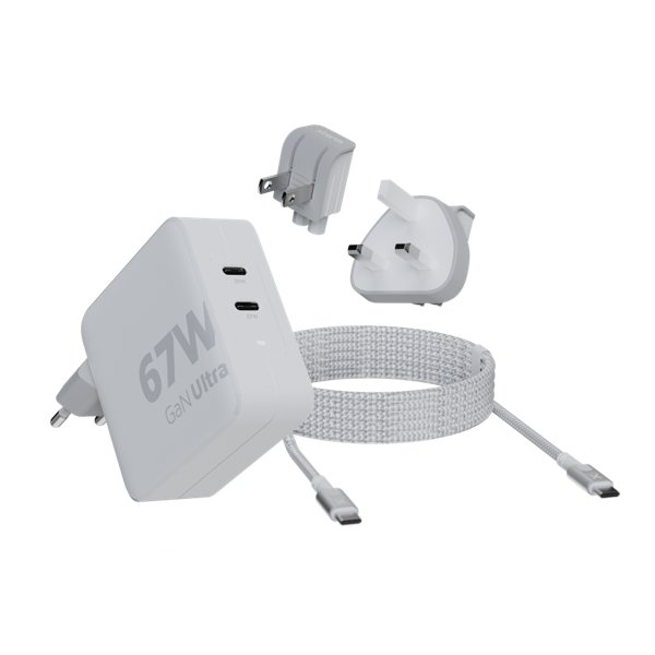 cargador de viaje xtorm xvc2067 67w gan-ultra con cable usb-c pd