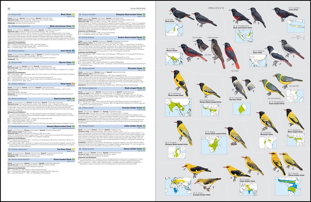 hbw and birdlife international illustrated checklist of the birds of the world. vol. 2