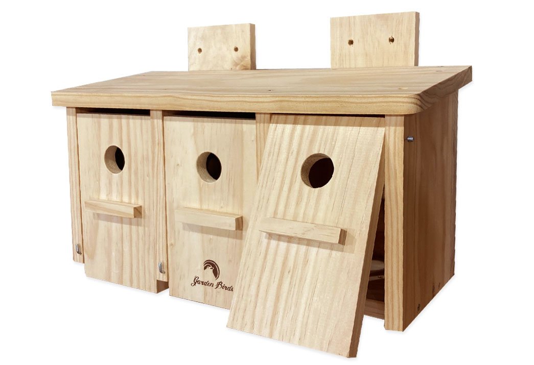 caja nido de madera horizontal para gorrin comn y molinero