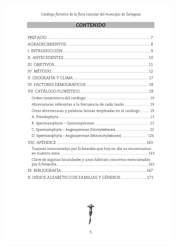 catlogo de la flora vascular del municipio de zaragoza