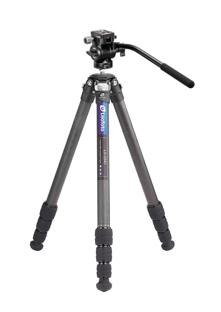 leofoto kit oryx compuesto por trpode de fibra de carbono ranger ls-254c y rtula fluida ligera bv-1