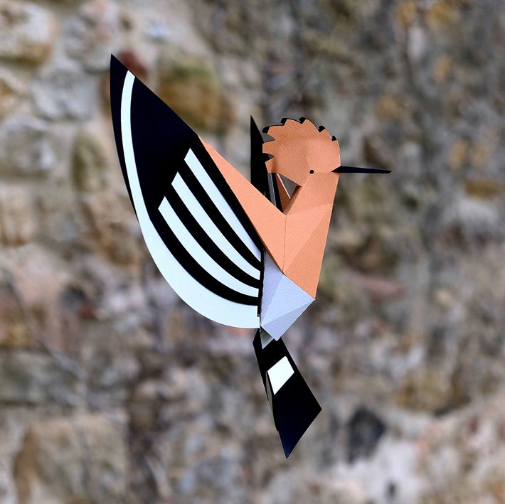 plegopaper- figura recortable de abubilla (puput)