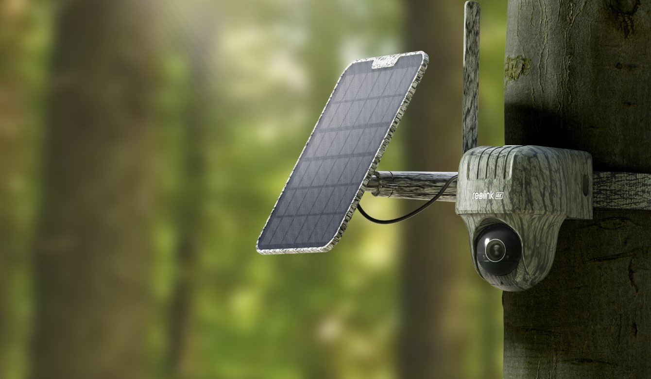 cmara reolink go ranger pt 4k con led negros de luz infrarroja invisible, panel solar, transmisin de foto y vdeo y conexin en directo va 3g/4g con movimiento vertical y horizontal 360