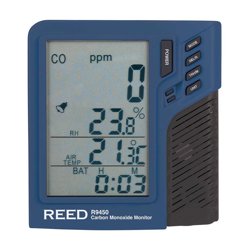 reed medidor de monxido de carbono con higrmetro y termmetro r9450