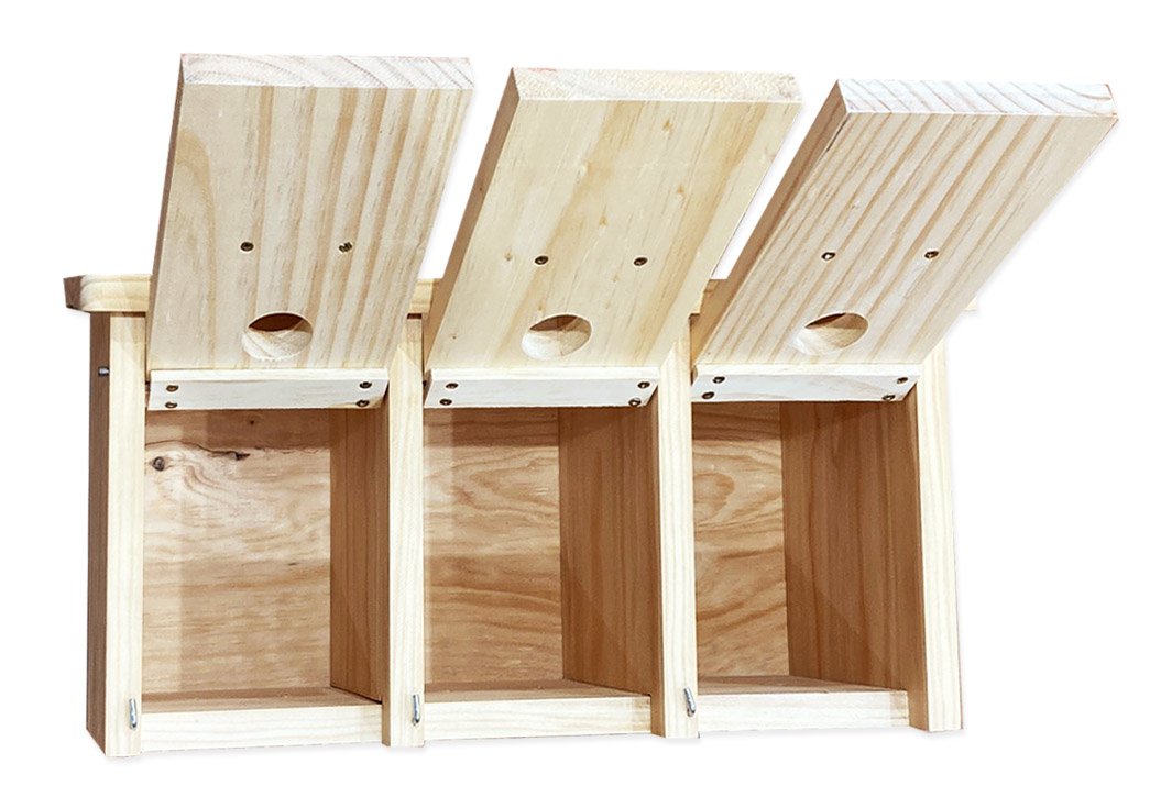 caja nido de madera horizontal para gorrin comn y molinero