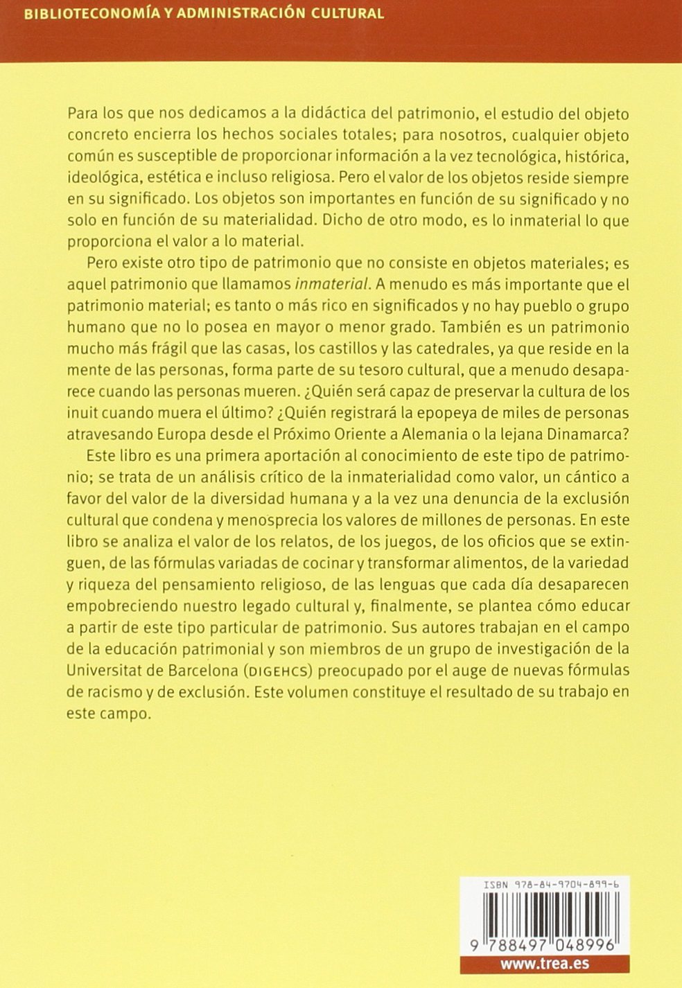 el patrimonio cultural inmaterial y su didctica
