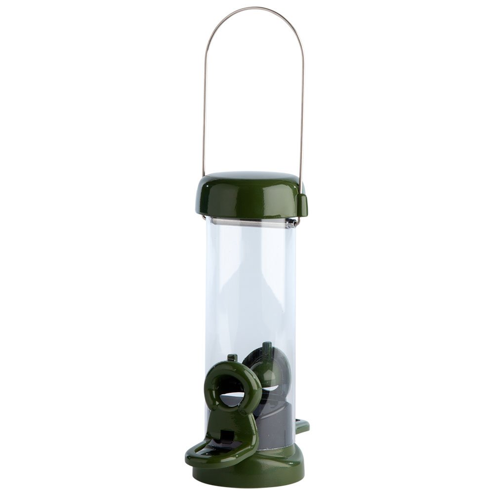 rp3-s1g 'ring pull click' comedero tubular para aves silvstres pequeo para mezcla de semillas fcil de limpiar