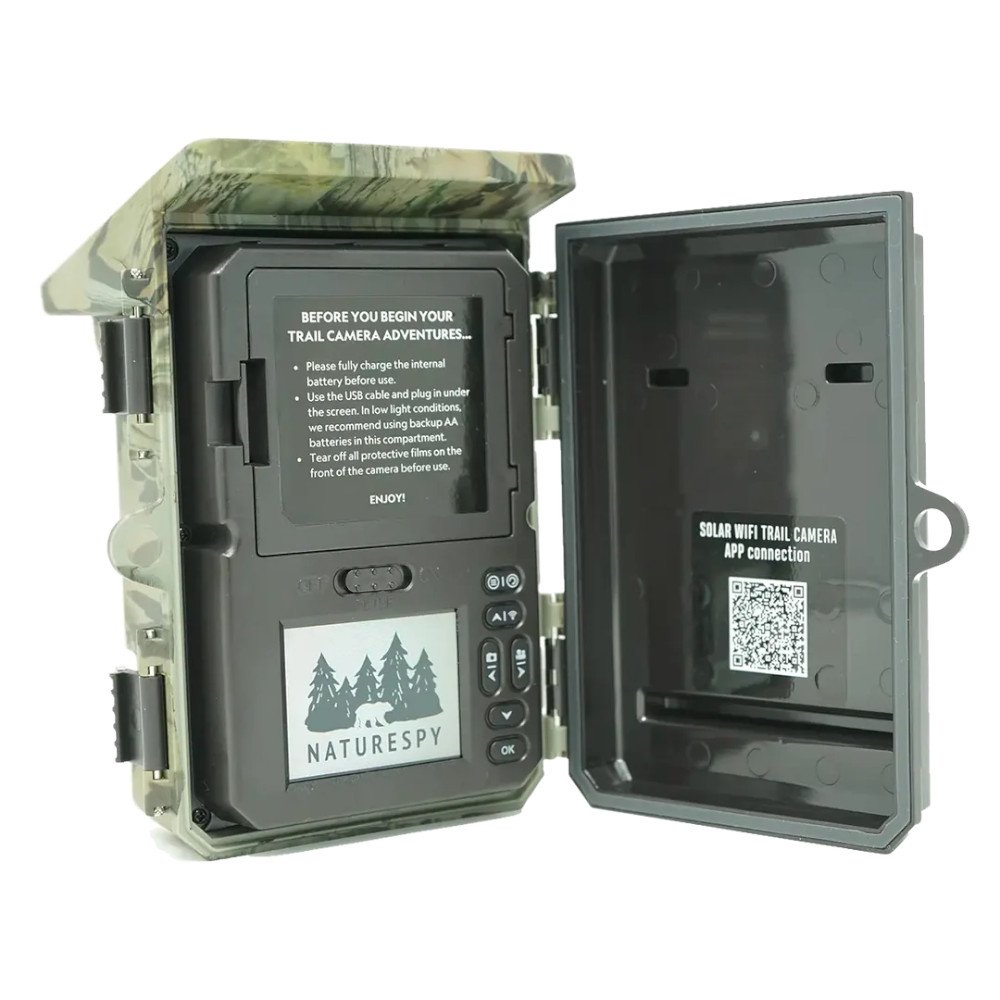 naturespy helarctos cmara de trampeo solar con led negros de luz infrarroja invisible tipo low glow, wifi local y transmisin de foto y vdeo va 4g