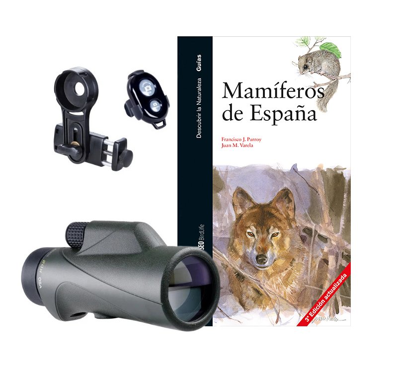 vanguard kit monocular veo hd2 10x42 + adaptador a mvil + mando a distancia