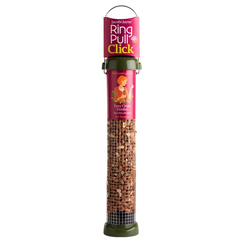 rp3-p2g 'ring pull click' comedero tubular para aves silvestres mediano para cacahuete fcil de limpiar