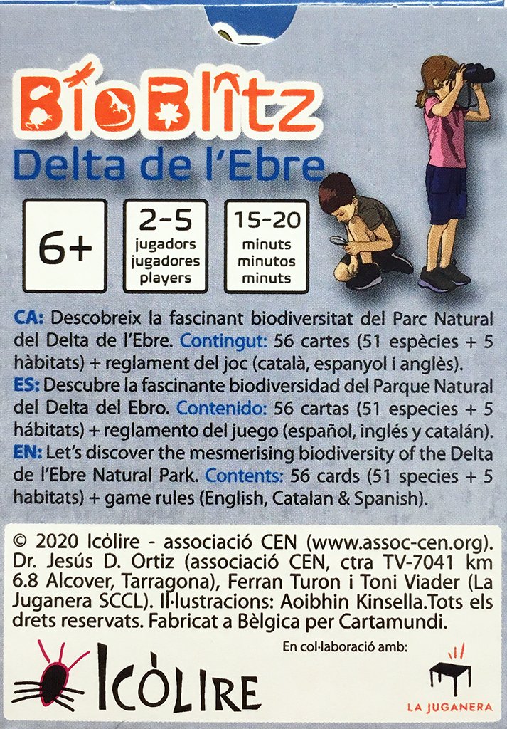 bioblitz delta de l'ebre. joc de cartes