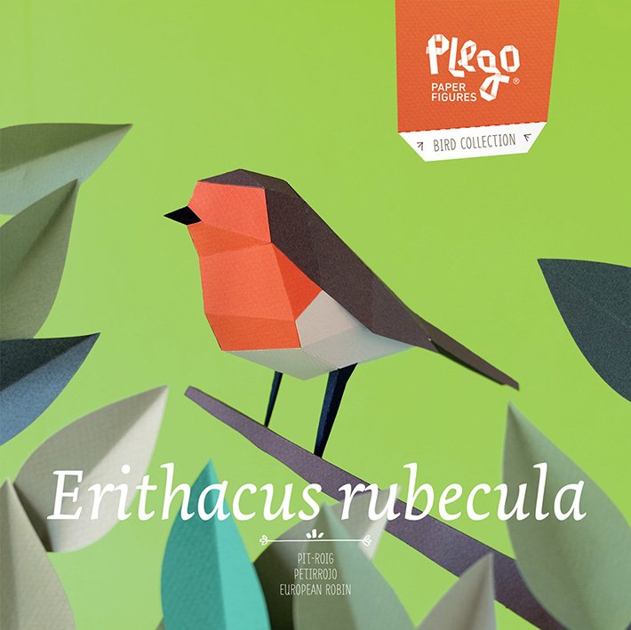 plegopaper - figura recortable de petirrojo (pit-roig)