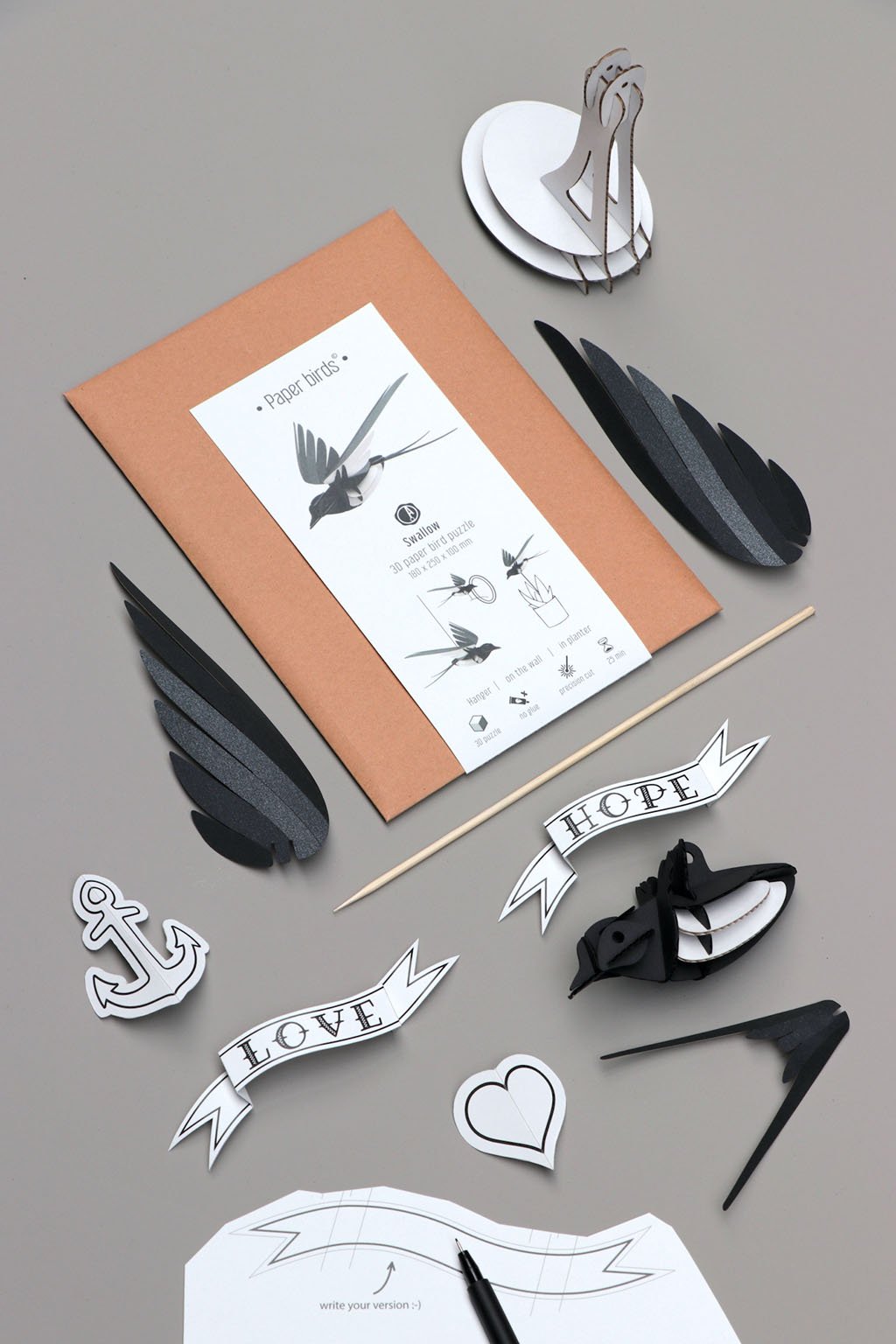 rompecabezas 3d birds - swallow
