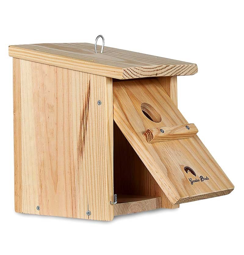 caja nido de madera para pjaros para colgar 32mm