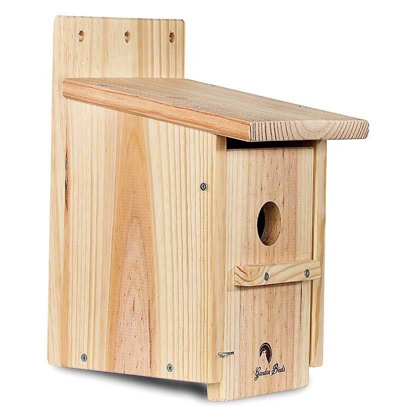 caja nido de madera para pjaros pareada 32mm