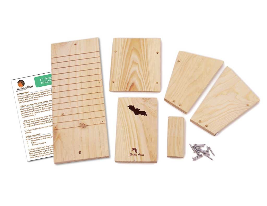caja nido para murcilagos. kit de construccin educativo