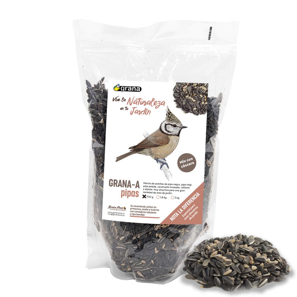 grana-a bolsa de mezcla de semillas con pipa con cscara. alimento para aves silvestres 700 g