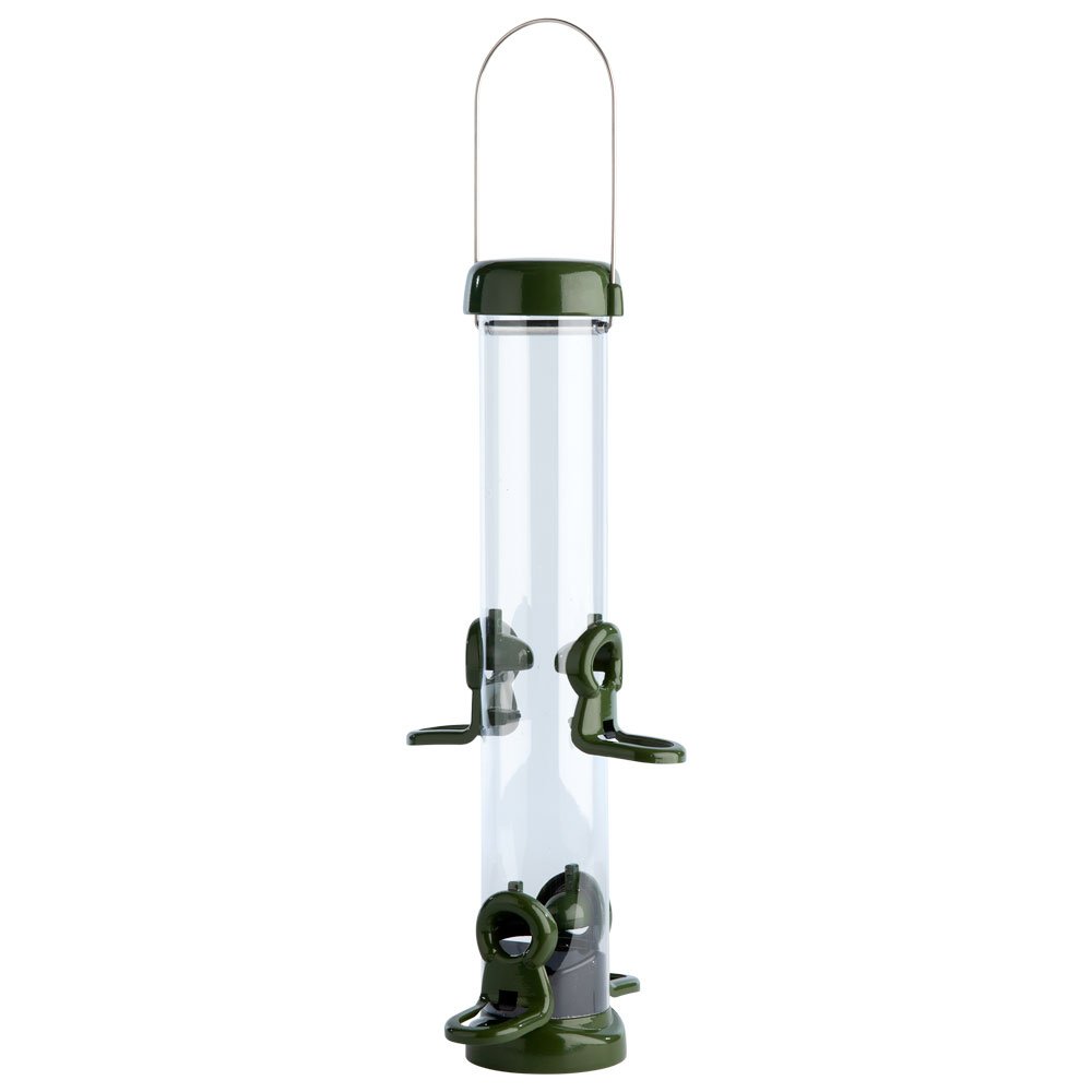 rp3-s2g 'ring pull click' comedero tubular para aves silvestres mediano para mezcla de semillas fcil de limpiar