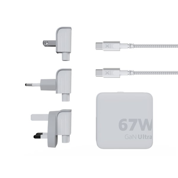 cargador de viaje xtorm xvc2067 67w gan-ultra con cable usb-c pd