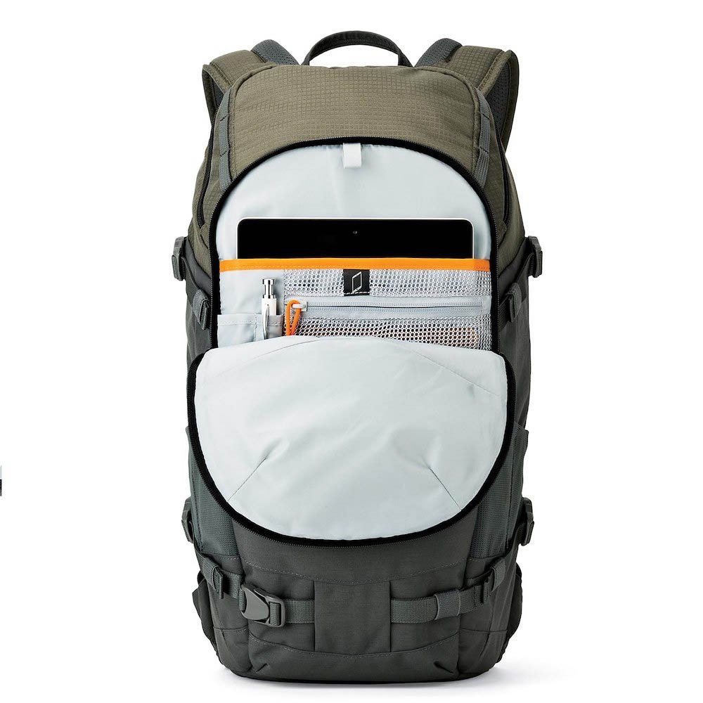 lowepro mochila flipside trek bp 350 aw color verde y gris