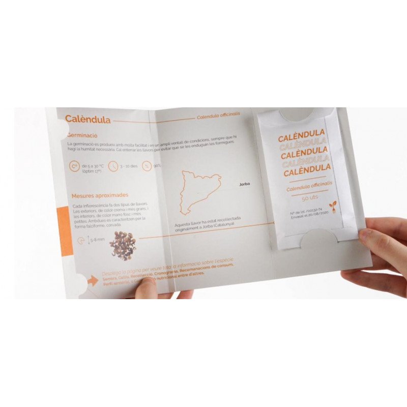 collectiu eixarcolant. calndula (calendula officinalis). llavors de varietats agrcoles tradicionals