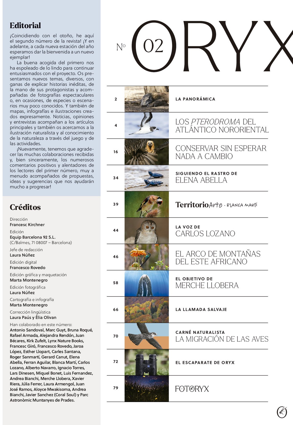 oryx, la revista del amante de la naturaleza. nmero 02. versin impresa en castellano.