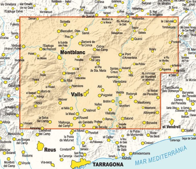 mapa piolet 1:40.000. camins de l'alt camp