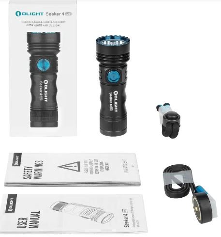 olight linterna seeker 4 mini con luz led blanca y ultravioleta recargable 1200 lm